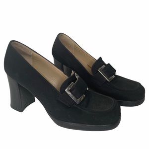 Vintage Pegabo Y2K stacked heel suede loafers sz37